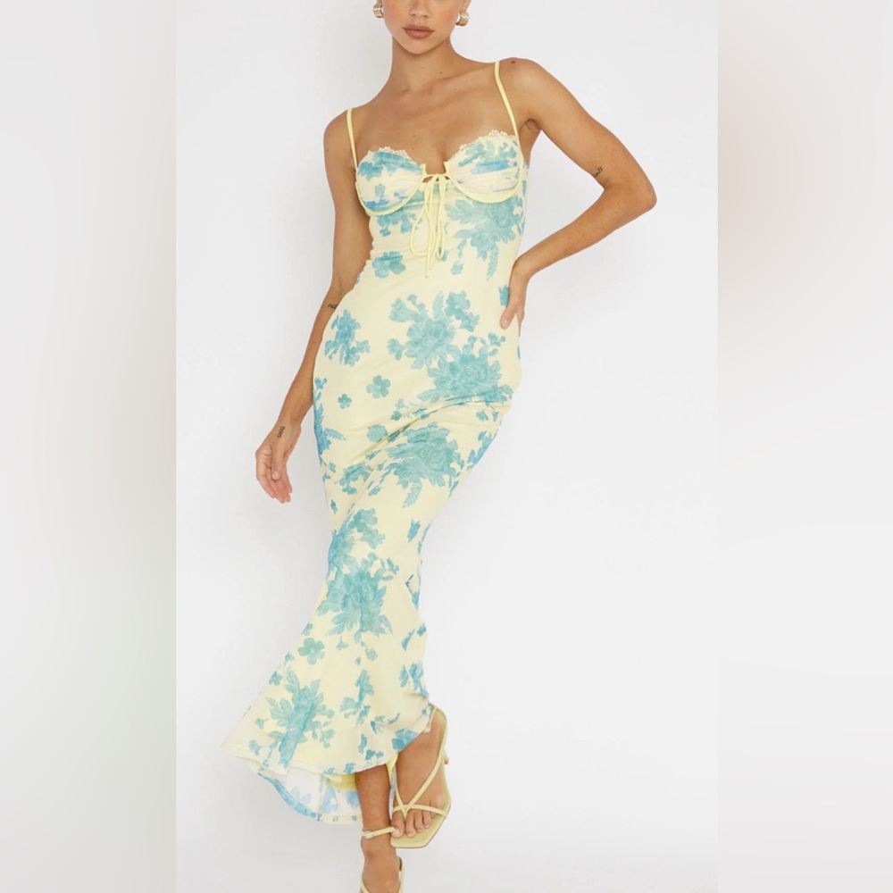 Selfie Leslie Yellow and Blue Floral Dress